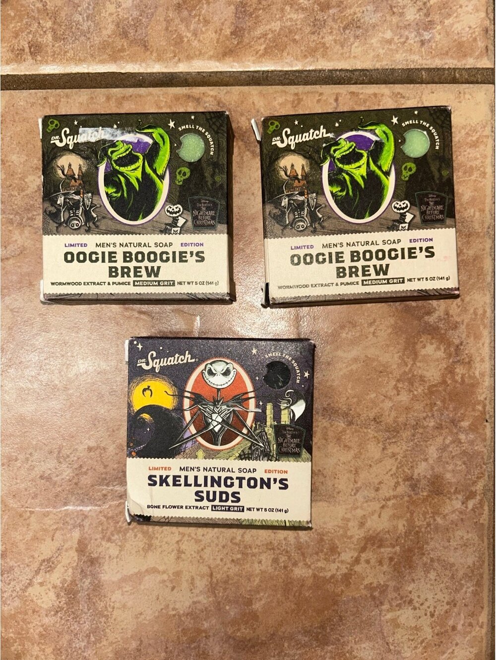 Dr. Squatch The Nightmare Before Christmas Soap Lot of 3 – Limited Edition
